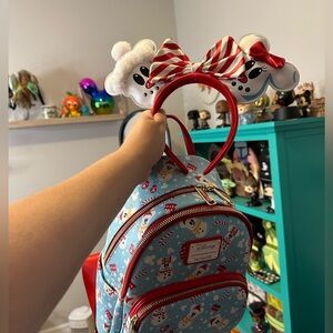 Christmas Disney LoungeFly with matching headband